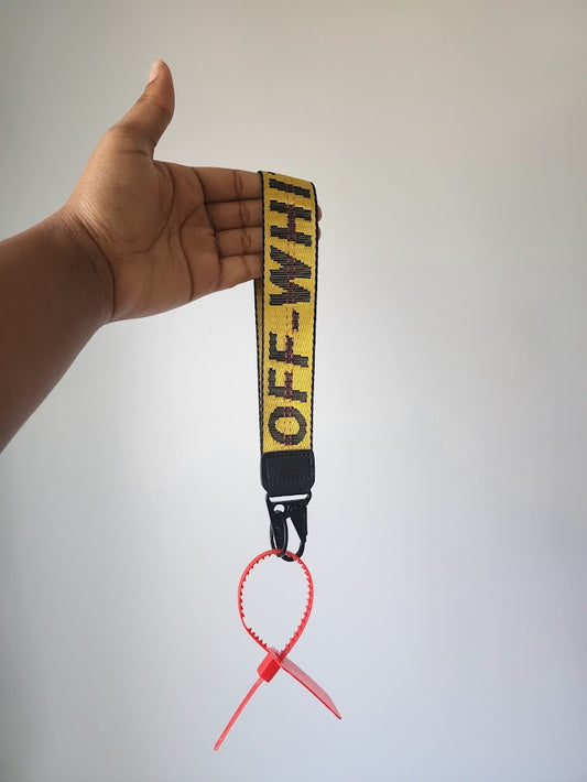 Stitched Yellow Off Keychain