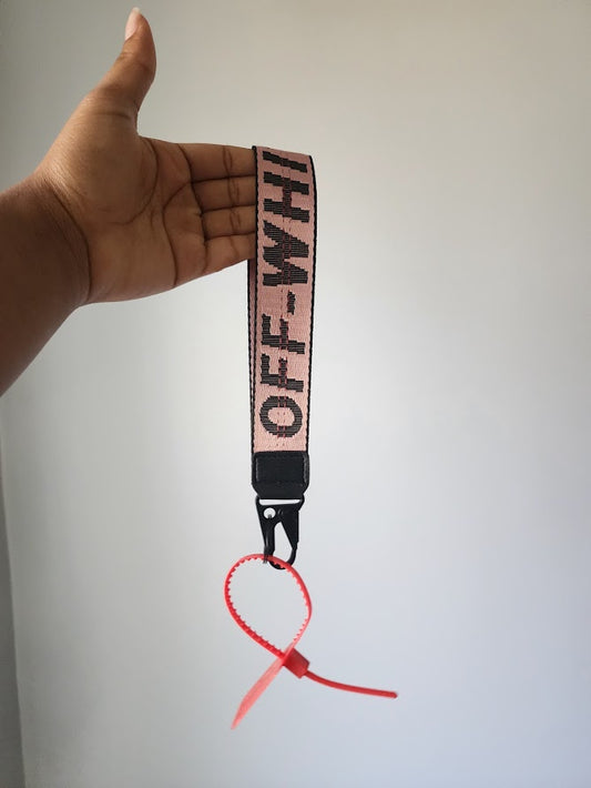 Stitched Pink Off Keychain