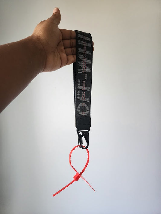 Stitched Black Off Keychain