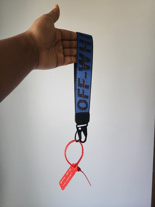 Stitched Blue Off Keychain
