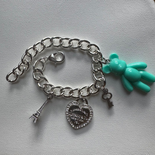 Silver T charm Bracelet