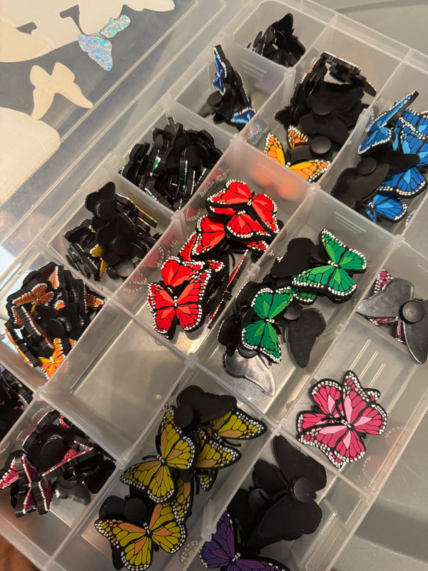 Butterfly Croc Charms (1 big and small)