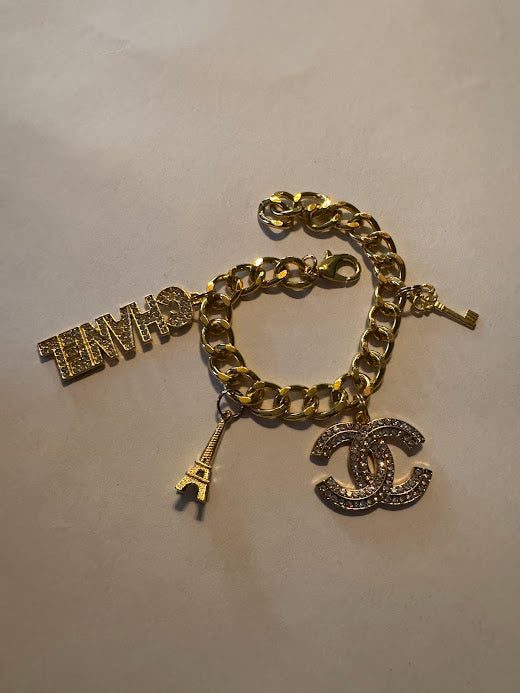 Gold Solid CC Bracelet