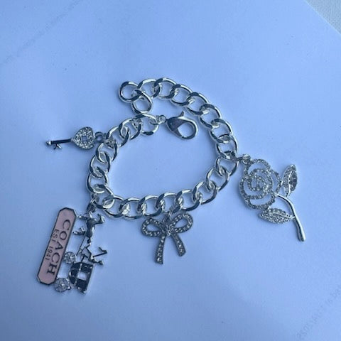 Pink & Silver C Bracelet