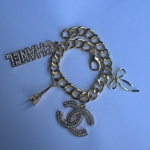 Solid Gold CC Bracelet