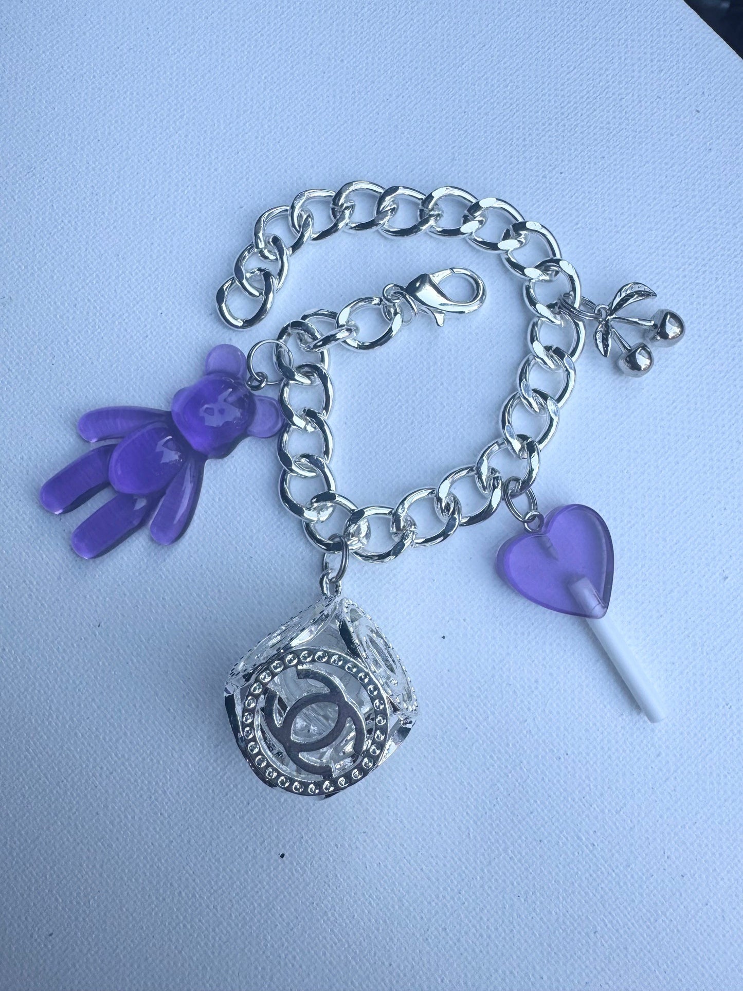 Silver & Purple CC Bracelet