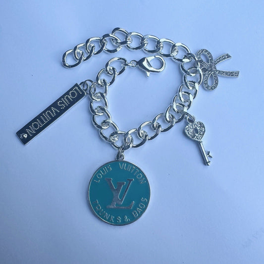 Blue Silver V Bracelet