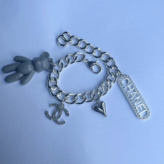 Silver & Gray CC Bracelet