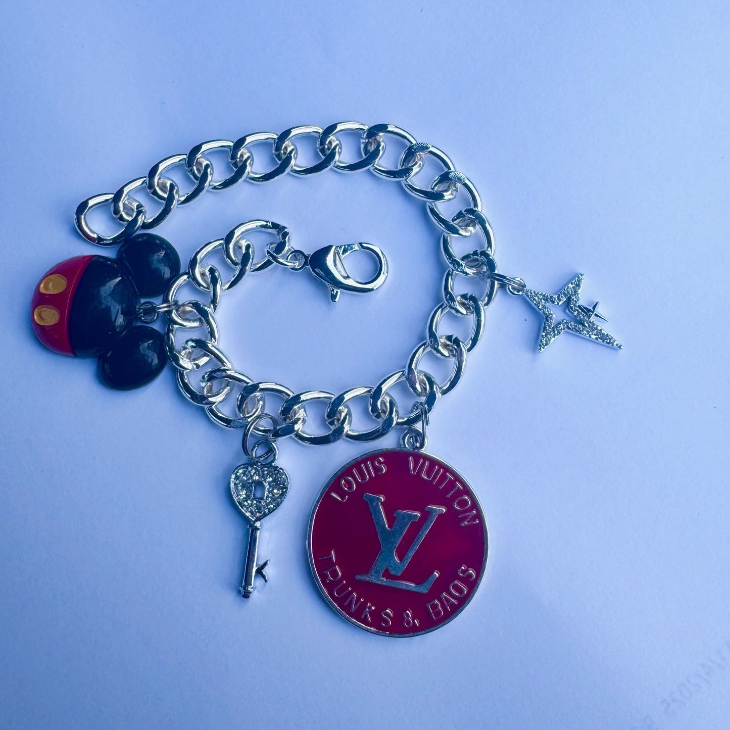 Silver Mickey V Bracelet